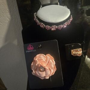 Paparazzi Pink and Peach Floral Hair Set